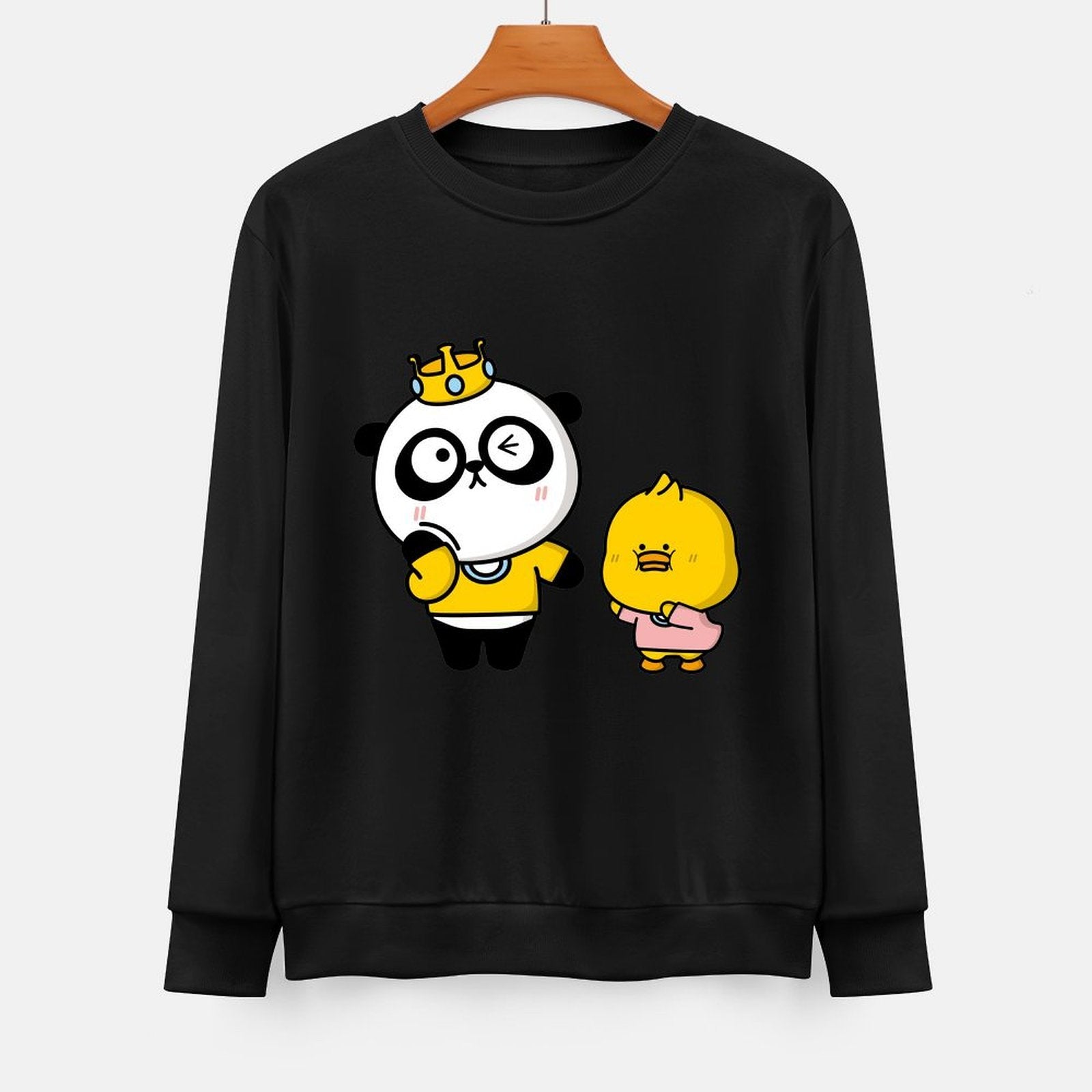 Front Patterned Long Sleeve TopCrewneck Smooth